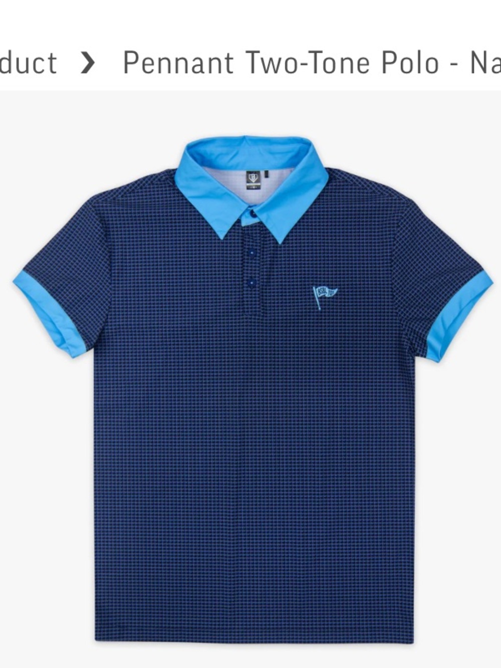 Baseball Lifestyle Men's Navy Pennant Two-Tone Polo